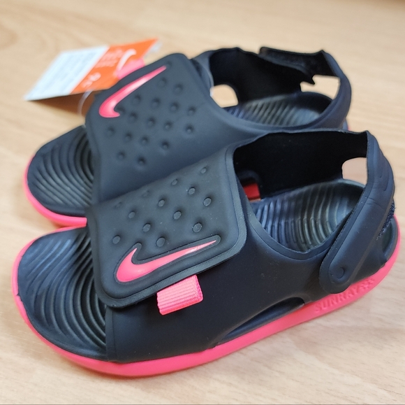 NWT Nike Sunray Adjust 5 Sandals Water Swim Shoes Black Pink Size 9 - Picture 12 of 14